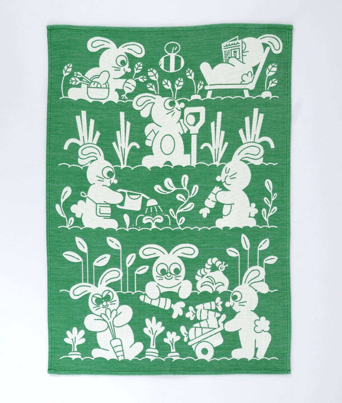'Garden Rabbits' Tea Towel