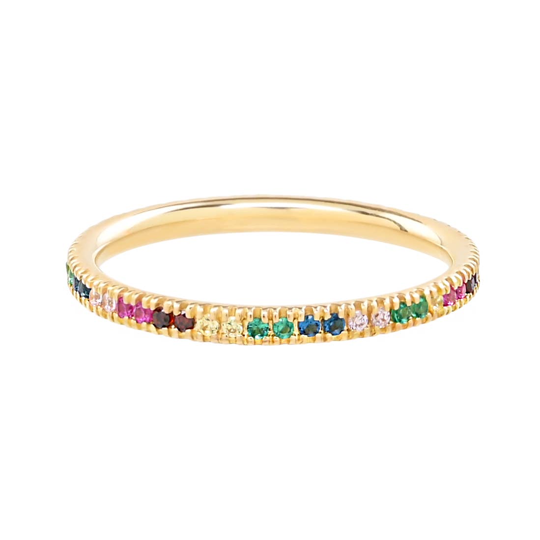 10k Solid Colorful Band Ring